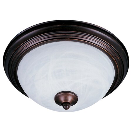 Maxim One Light Oil Rubbed Bronze Marble Glass Outdoor Flush Mount 1940MROI